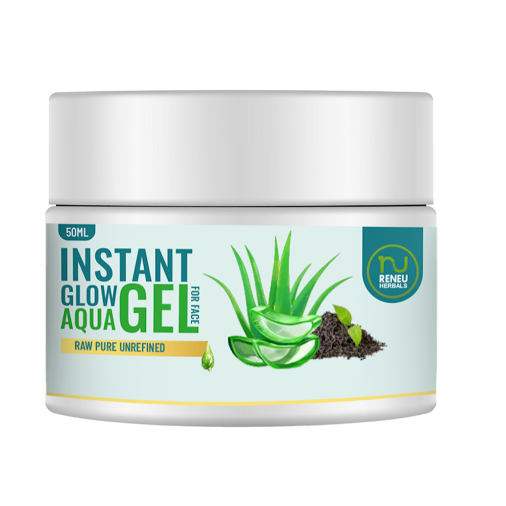 Oil Free Gel Moisturizer For Face With Aloe Vera & Green Tea Extract For Dry & Dull Skin I Aqua Glow Moisturizer | Hydration and Glow Gel For All Skin Types [50 ML]